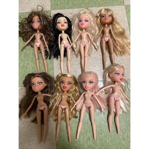 Bratz 2015 lot Of 8 Dolls MGA Black Pink Blond Brown Hair